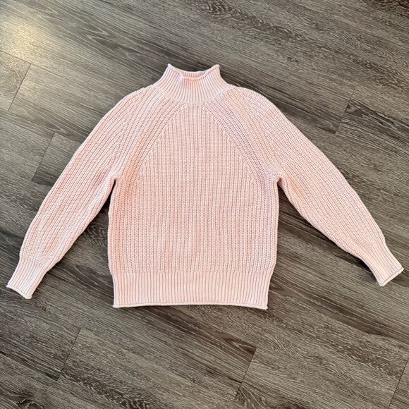 J. Crew Light Pink Roll Neck Cotton Sweater - Picture 1 of 9